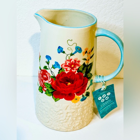 The Pioneer Woman Other - New Pioneer Woman Sweet Rose Dahlia Floral Cottagecore Ceramic Pitcher